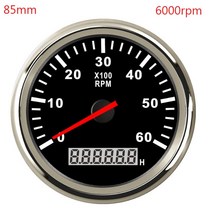 52mm/85mm 보트 타코미터 해양 자동차 타코 미터 LCD 디지털 레드 라이트 0-9990 RPM 랩 타이머 시간 측정, BS 6000 rpm