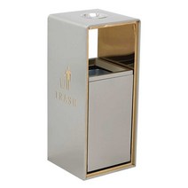 철제 쓰레기통 휴지통 대형 공원 사무실 재떨이 야외, 블랙 골드