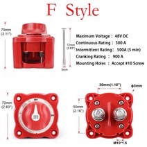 차량 호환 부품 교체용 자동차 RV 해양 보트 12V-48V 100A-300A 단일 회로 배터리 선택기 절연체 분리 로터, [01] 빨간
