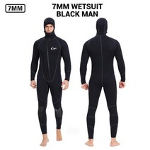 다이빙 수트 슈트 겨울바다 네오프렌 잠수복 7mm 5mm 3mm 1.5mm 스피어 낚시, M 62-68KG, yw8001 7mm bk