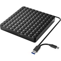 씨디플레이어 USB 3.0 CD 외장 슬림 휴대용 광학 드라이브 CD-ROM 24X 플레이어 CD-R 리더기 컴퓨터 노트북 iMac, 중국, FX DVD 블랙