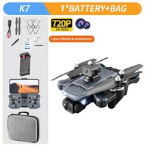 입문용 촬영용 미니 드론 K7 프로페셔널 카메라 2022 년 신형 드론 5G 와이파이 4K HD LED 조명 2.4, 01 Blue 720P 1B