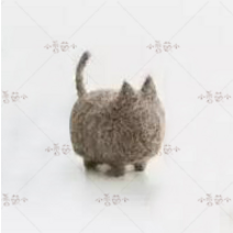 고양이 양모펠트 니들 퀼트 키링 목덜미잡힌 동물 초보 도안 만들기 바느질, 헴프 그레이 캣