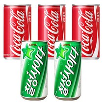 코카콜라190ml + 칠성사이다190ml = 30개(반반) 미니캔 탄산음료캔 음료도매 업소용음료
