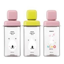 [감성살롱] 감성템 어린이 네모 물병 430ml 소풍 유아보틀 유치원물병 코멕스 주방용품 보틀 물병 대용량, 감성♡핑크 토끼♡홈
