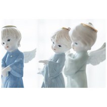 까페 데코용 세라믹 천사 장식인형 3종 레스토랑소품, 블루