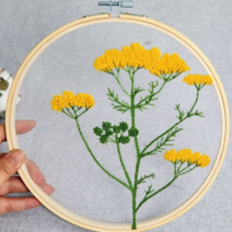 DIY 프랑스 서양 자수 패키지 재료 세트 노란꽃 프랑스자수 프랑스자수패키지 프랑스자수재료 프랑스자수도안 서