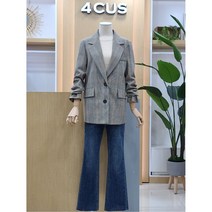 [W몰 4CUS(포커스)] FF1I7JK00075 싱글라인 체크 자켓