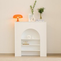 퍼피노 벽난로 콘솔 아치형 장식 선반장 800 pn159, 화이트