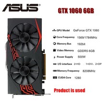 지포스 중고 ASUS 그래픽 카드 GTX 1060 3GB 5GB 6GB 비디오 GPU, 03 GTX 1060 6GB