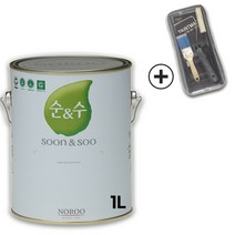 노루페인트 순앤수 100 친환경 내부용 수성페인트 1L 무광 간단세트, 그레이2