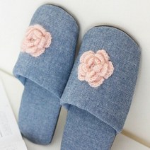 니트 코사지 실내용 슬리퍼 예쁜 룸슈즈 신혼 실내화