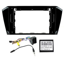2DIN 자동차 DVD 블랙 페인트 라디오 프레임 패널 CD 플레이트 파사트 B8 마고탄 2018-Canbus 안테나가 있는 어댑터 케이블 페시아 트림, [04] Frame-Cable-Canbus