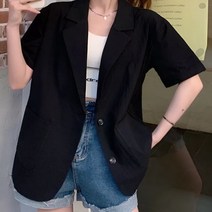 모노위크 어벤느 간절기 루즈핏 반팔 린넨자켓