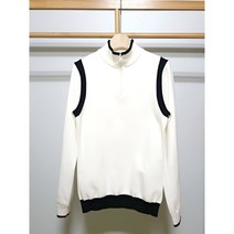 여성 골프 배색 반집업 방풍 울혼방 니트 티셔츠