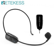 RETEKESS TT123 2.4G 헤드 마운트 무선 마이크 송신기 음성 증폭기 스피커 교육 투어 가이드 용 수신기 포함