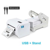 블루투스 열 라벨 프린터 바코드 스티커 4 인치 usb 포트 인쇄 기계 110mm 100mm 프린터 스탠드와 익스프레스 사용, USB 스탠드, 미국 플러그