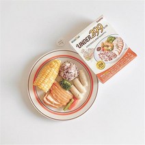 북유럽 감성 레트로 빈티지 귀여운 과일 디저트 샐러드 브런치 플레이트 원형 예쁜그릇 1p, 오렌지