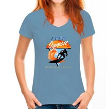 서핑 바디 보드 서프 오그모어 티셔츠 70s 스타일 바이 더 씨 레트로 스포츠 보드 탑 여름 빈티지 인디 힙, 18 WoMen Haze blue_01 XXS