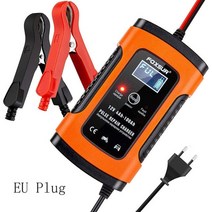 파워뱅크 주행충전기 범용 5a 12v 지능형 스마트 오토바이 자동차 배터리 펄스 충전기, 레드 EU 플러그
