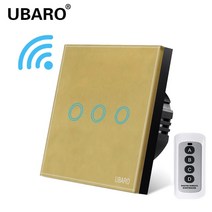 스마트스위치 스위치봇 스마트싱스 UBARO EU 무선 원격 제어 스위치 블랙 럭셔리 크리스탈 유리 패널 스마트 홈 벽 조명 LED 표시기 센서 1/2/3 갱, 09 LG-JB3-YF