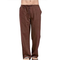 대형 유리 화병 코튼 린넨 플러스 사이즈 남성 바지 통기성 클래식 캐주얼 조깅, [07] 4XL, 09 brown_07 4XL
