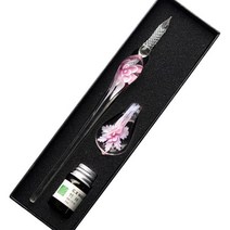 만년필 잉크 세트만년필 잉크 세트5ml 딥 펜 꽃 빈티지 유리 딥 서명 쓰기 도구 선물, 분홍