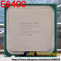 오리지널 인텔 코어 2 듀오 CPU E8400 프로세서 3.00Ghz 6M 1333MHz 소켓 775 1 일 이내