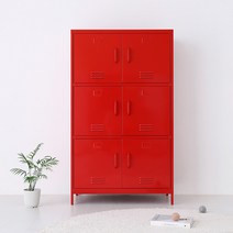 마켓비 MKB 철제수납장 캐비넷 6문 9131600, 레드