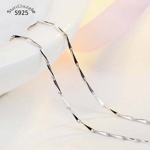 여성 액세사리 목걸이 팔찌 귀걸이 패션 잡화 여성 위한 정품 진짜 순수 솔리드 스털링 실버 체인 목걸이 대나무 기본 체인 파인 쥬얼리 여성 목걸이