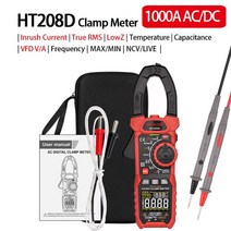 MAYILONHT208A/HT208D 클램프 미터 멀티미터 AC 직류 전압 전류 온도 다이오드 연속성 NCV 테스트, 02 HT208D