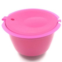 커피 머신 호환 부품 1pcs 재사용 가능한 캡슐 필터 컵 리필 가능 캡 스푼 브러시 필터 바구니 부드러운 맛 달콤한, 로즈 레드