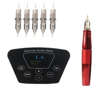 전문 디지털 영구 화장 기계 키트 문신 기계 펜 키트 micropigmentacion 눈썹 문신 기계 펜 로터리 건, 레드 머신 키트, 하나