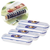 락앤락 김밥 케이스 세트 휴대용 김밥용기 김밥보관통 수저통, 4개