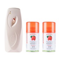 묻따 화장실 타이머 방향제 자동 분사기 실내용 업소용, 딸기, 분사기(광센서)+향캔2개