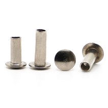 리벳제거 니켈 도금 강철 원형 플랫 트러스 팬 헤드 반 중공 생크 리벳 개, 6mm+M25 50pcs