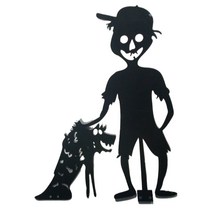 가든 스테이크 철제 무서운 동상 조각 할로윈 장식품 야외 마당 잔디 선물, d款, 33cmx23cmx0.1cm