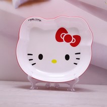 헬로키티 캐릭터 멜라민 친환경 접시 어린이 예쁜 그릇 과일 케익 미니 접시 아동 식기 세트, N