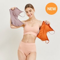 세컨스킨 V넥 립조직 캐미브라+풀브리프 세트
