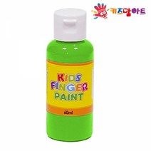 1+1 키즈맘아트 미술놀이 핑거페인트 60ml 낱색 (연두색), 20개