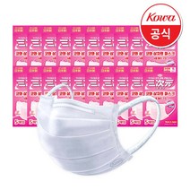 [일본 직수입] 코와 삼차원마스크 녹차 필터 100매(5매*20팩) 귀 숨쉬기 편한, 5매 소 (100매), [핑크], 20개, 5개