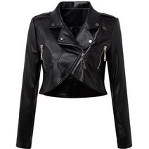 라이더 자켓 PU 봄 가을 여성용 새로운 크롭 재킷 패션 캐주얼 턴 다운 칼라 오토바이 짧은 검정색 인조
