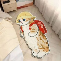 불규칙 이레귤러 독특한 디자인 러그 카페트 퍼 현관 거실 욕실 만화 카와이 고양이 한