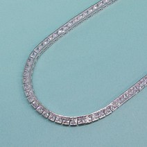 [스몰굿띵] 4mm 스퀘어 큐빅 지르코니아 테니스목걸이