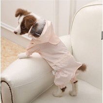 강아지 스피츠 웰시코기 시바견 소형견 대형견 우비올인원, 네이비