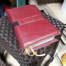 moriskora 북커버 BOOK 북파우치 책만들기 제본 성경책 리폼 성경리폼 커버 소가죽 낡은 성경 수선 경책 가죽공예 찬송가 일기장 가죽다이어리 이태리 가죽 교회 성당, 5와인자주