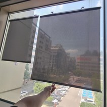 무난생활 창문 햇빛가리개 사무실 베란다 거실 방 주방 유리창 흡착 롤스크린형 햇빛차단막 가리개 2개 세트