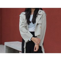 여성 베이직 카라 크롭 자켓