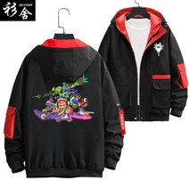 항공점퍼 분사 전사 Splatoon2오징어 2게임 2차원 주변 재킷 후드 남녀 아우터 후드티