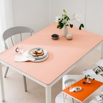(14colors 11size) 롤로아 100% 방수 가죽 식탁보 테이블보, 140x80cm, 양면-6 (Peach+Orange)